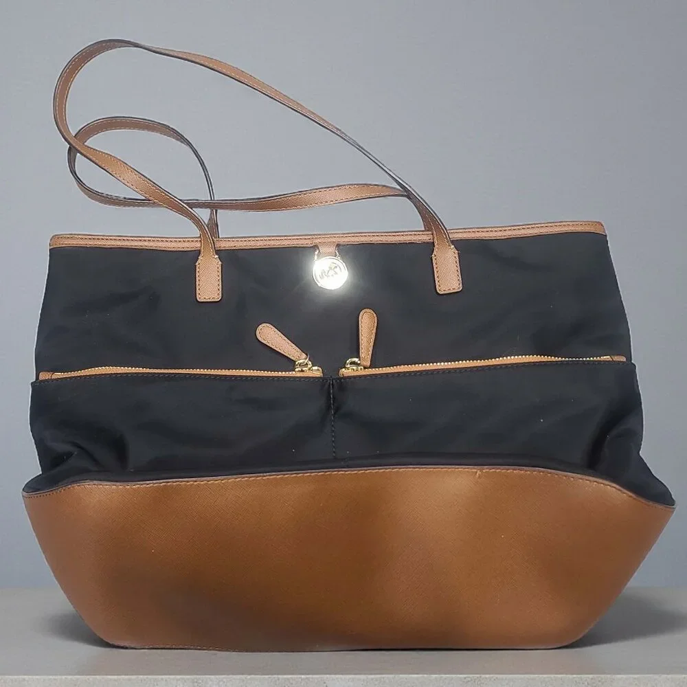 Michael Kors Black Nylon Shopper Tote – Vegan Leather Trim - Picture 3 of 10